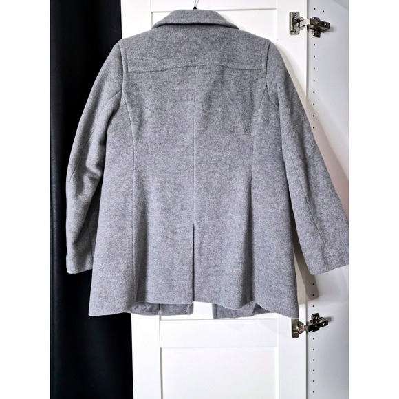 TALBOTS Petites Women's Grey Wool‎ Blend Toggle Coat Size 6P - Picture 2 of 8